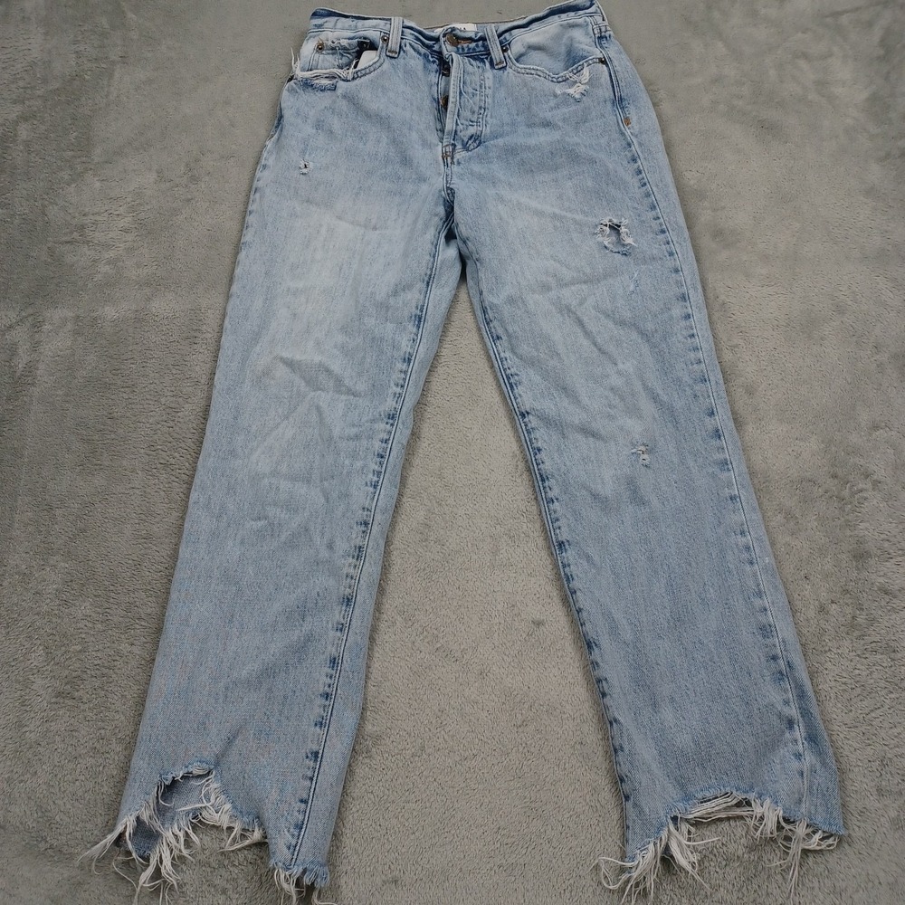 Pistola‎ Jeans Womens 26 Blue Denim Straight Frayed Preppy Light Wash